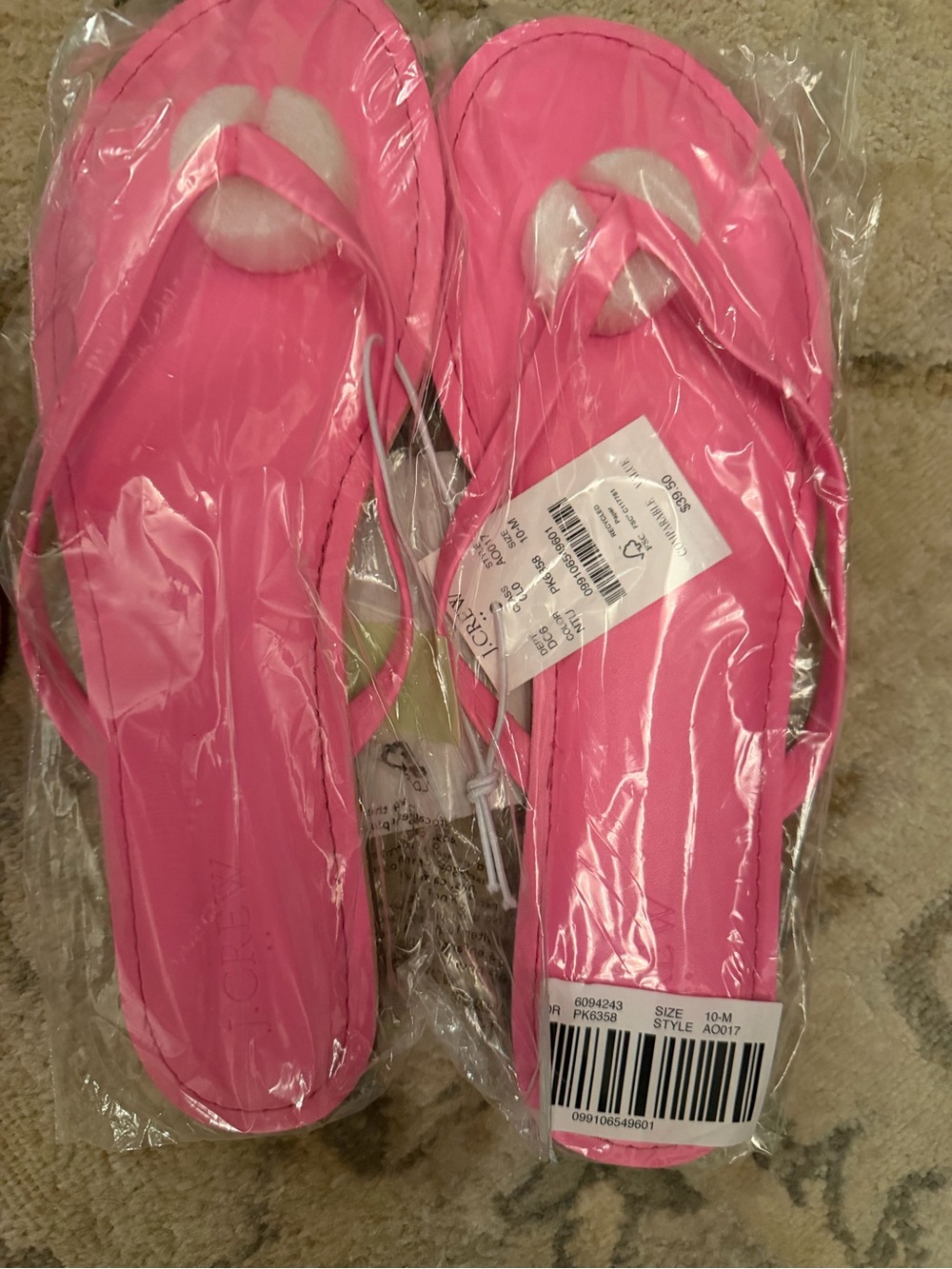J. Crew Hot Pink Thong Sandals